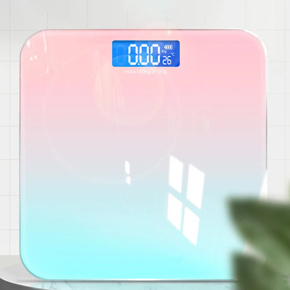 Gradient Color Intelligent LCD Electronic Scale Digital Display Glass Weight Scale Balance Body Health And Weight Loss Battery